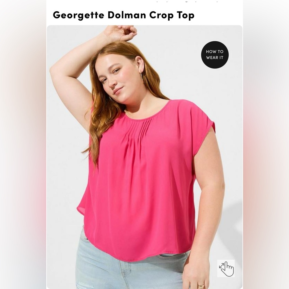 Torrid Georgette Folman Crop Top NWT Size 2